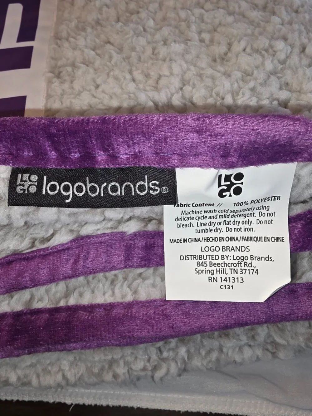 LSU Tigers Frosty Fleece Throw Blanket 50 by 60 Sherpa Blanket‎ Stitched Gray
